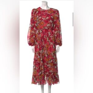 Saloni silk long dress women’s size 4/small taken in to fit size 2/xs